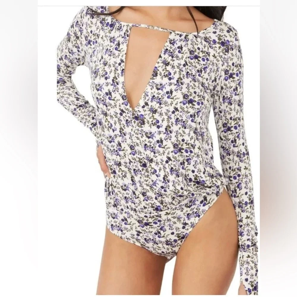 NWTs Free People | Intimately free people Kaya Printed Floral Bodysuit Medium